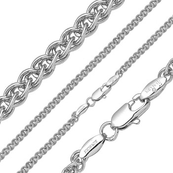 Ķēdīte ar rodija pārklājumu Spiga kviešu ķēdes pinums