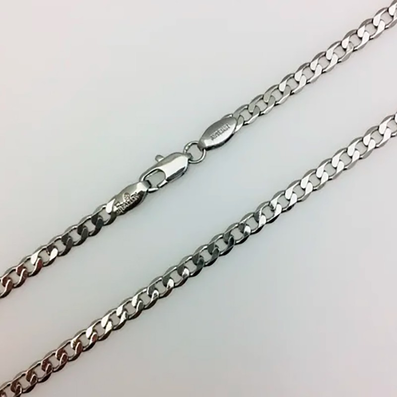 Ķēdīte ar rodija pārklājumu Klasiskās ķēdes ar apmales posmu virkne