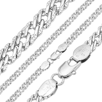 Ķēdīte ar rodija pārklājumu Rombo austu stiepļu ar dubultrievām posmu pinums