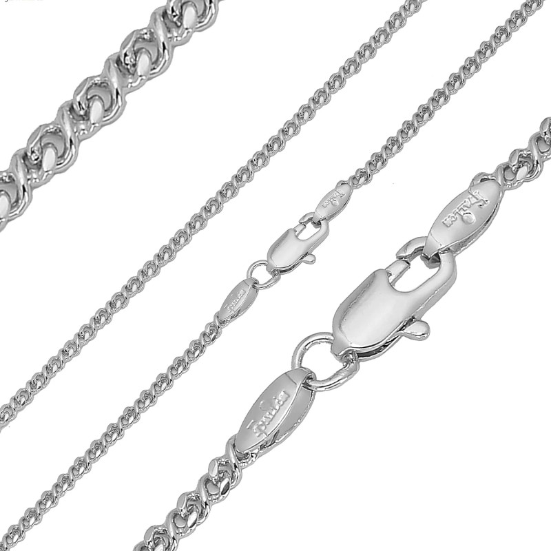 Ķēdīte ar rodija pārklājumu Infinity savīta 8-ka posmu pinums