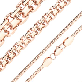 Apzeltīta rokassprādze Bismarks enkura aušanas dubulto posmu pinums