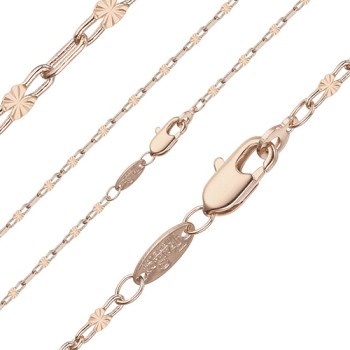 Apzeltītā ķēdīte Iegravētu saules staru(Sunburst Sequin) fliteru posmu virkne