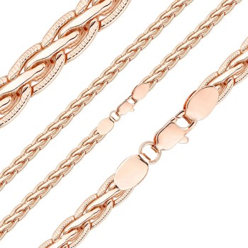 Apzeltīta rokassprādze Spiga kviešu vārpas vīto posmu ar grāvējumu pinums