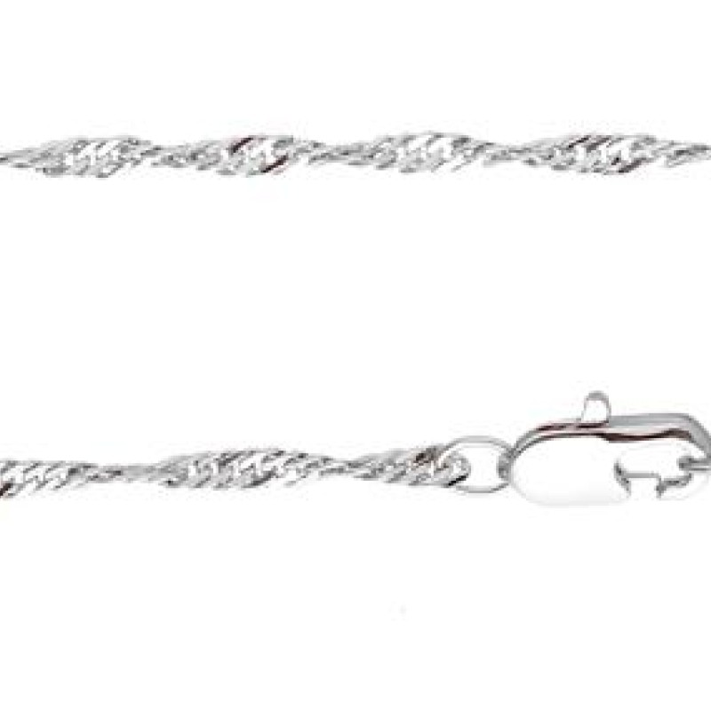 Ķēdīte ar rodija pārklājumu Singapūras klasisks vienkāršo posmu pinums