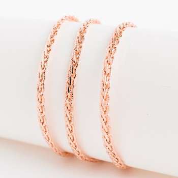 Apzeltītā ķēdīte Spiga kviešu vārpas vīto posmu ar grāvējumu pinums