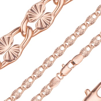 Apzeltītā ķēdīte Iegravētu saules staru ovālu posmu virkne