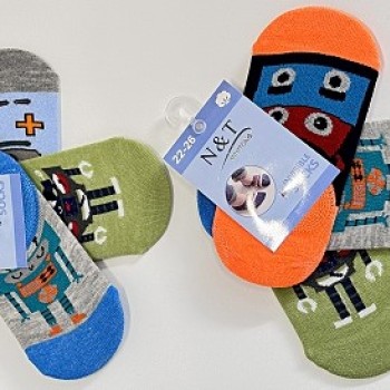 Zeķes-pēdiņas zēniem N&T neslīdošas (3 pāris)