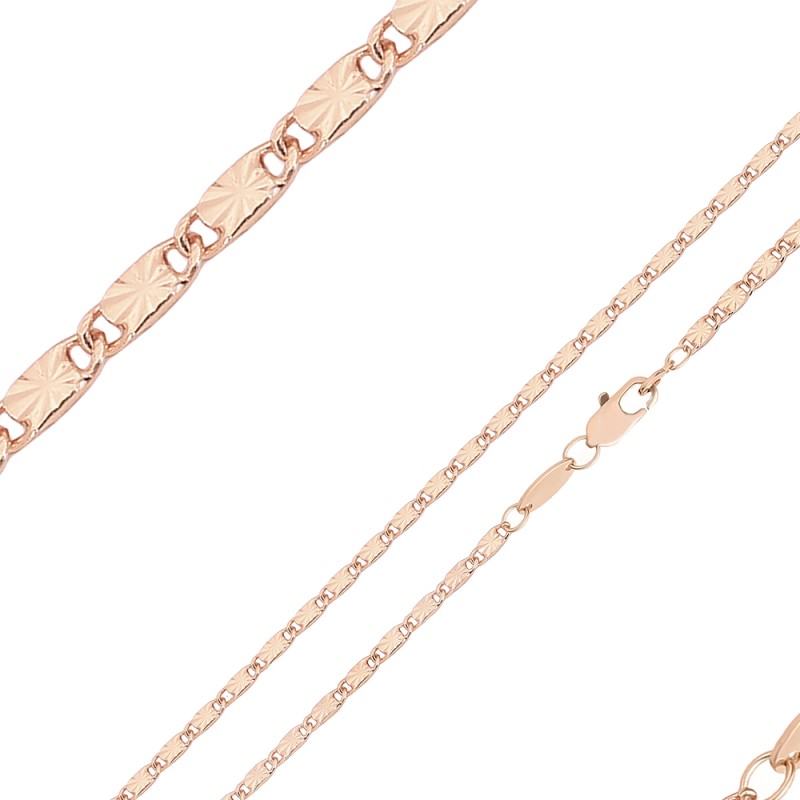 Apzeltītā ķēdīte Masīvā gliemežvāka ar saules staru gravējumu posmu virkne