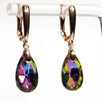 SWAROWSKI auskari apzeltīti (lāsīte)