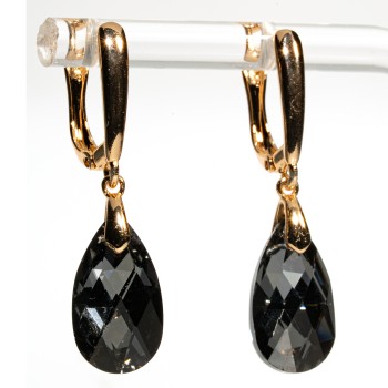 SWAROWSKI auskari apzeltīti (lāsīte)