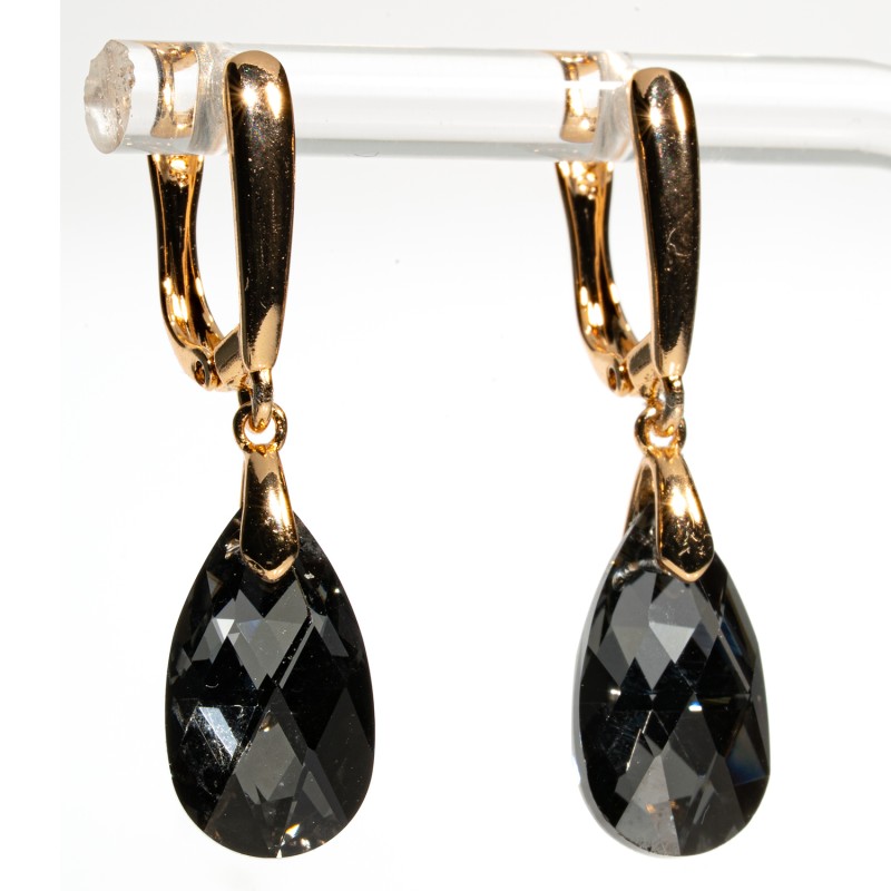 SWAROWSKI auskari apzeltīti (lāsīte)