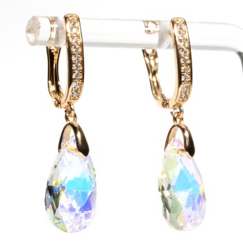 SWAROWSKI auskari apzeltīti (lāsīte)