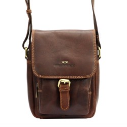 Vīriešu plecu soma PETERSON dabīgā āda