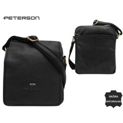 Vīriešu plecu soma PETERSON dabīgā āda