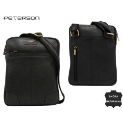 Vīriešu plecu soma PETERSON dabīgā āda