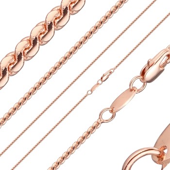 Apzeltītā ķēdīte Elagantu izsmalcinātu S čūskveidīgu posmu virkne