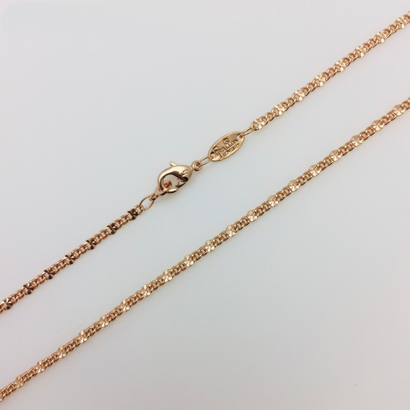 Apzeltītā ķēdīte Figaro stila pinums ar saules staru grāvējuma Fancy posmiem