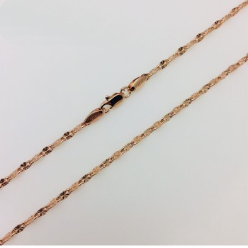 Apzeltītā ķēdīte Iegravētu saules staru un mežģīņu ovālu plakanu gredzenu posmu virkne