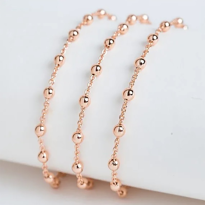 Apzeltītā ķēdīte Bumbiņu un gredzenu posmu virkne