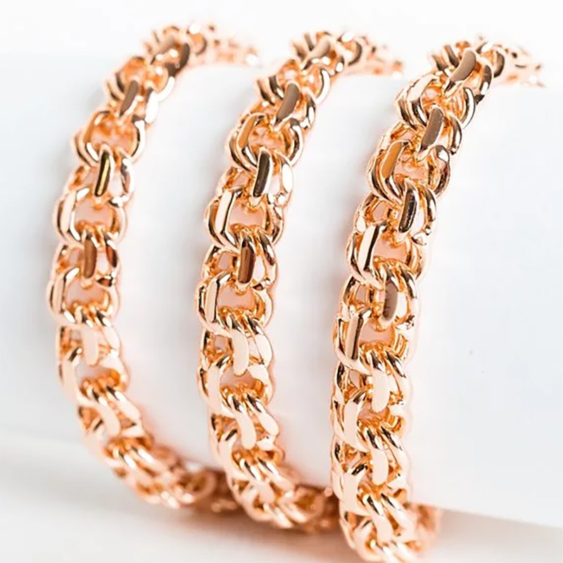 Apzeltītā ķēdīte Bismarks pinums dubultais rolo