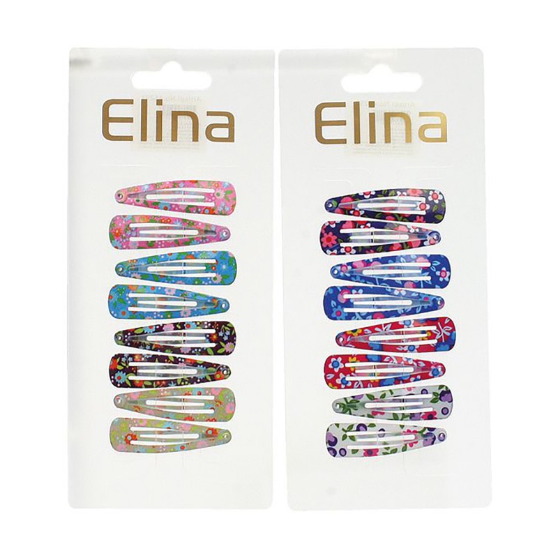 Matu sprādzes Elina (8gab.) 4,5cm krāsainas