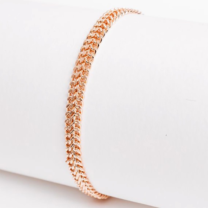 Apzeltīta rokassprādze Kubas divvirzienu dubulto posmu pinums