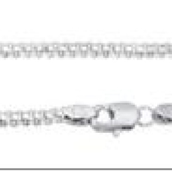 Ķēdīte ar rodija pārklājumu Bismarks enkura aušanas dubulto posmu pinums