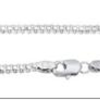 Ķēdīte ar rodija pārklājumu Bismarks enkura aušanas dubulto posmu pinums