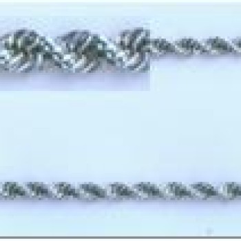 Ķēdīte ar rodija pārklājumu Klasisks Franču virves pinums