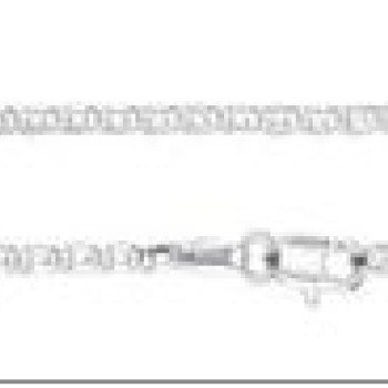 Ķēdīte ar rodija pārklājumu Gliemežu atslēgas caurumiņu posmu ar noapaļotu sānu virkne