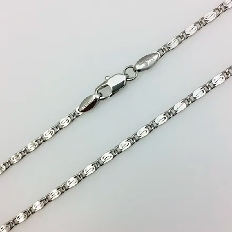 Ķēdīte ar rodija pārklājumu Klasiskā saplacinātu gliemežu posmu virkne