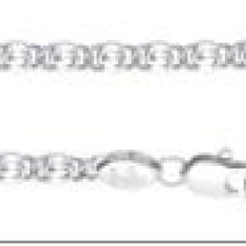 Ķēdīte ar rodija pārklājumu Klasiskā saplacinātu gliemežu posmu virkne