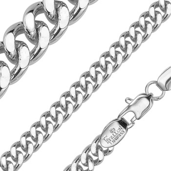 Ķēdīte ar rodija pārklājumu Klasisks Maiami stila pinums