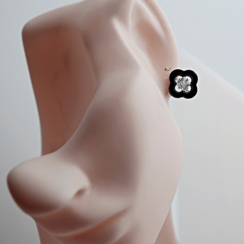 Auskari ar rodija pārklājumu un keramiku