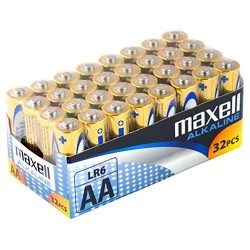 maxell baterijas Alkaline AA / LR6 1,5V 32gab.(8x4gab.) kartona kastītē