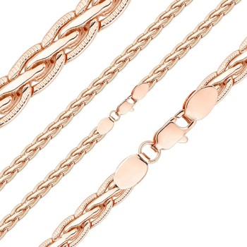 Apzeltītā ķēdīte Spiga kviešu vārpas vīto posmu ar grāvējumu pinums