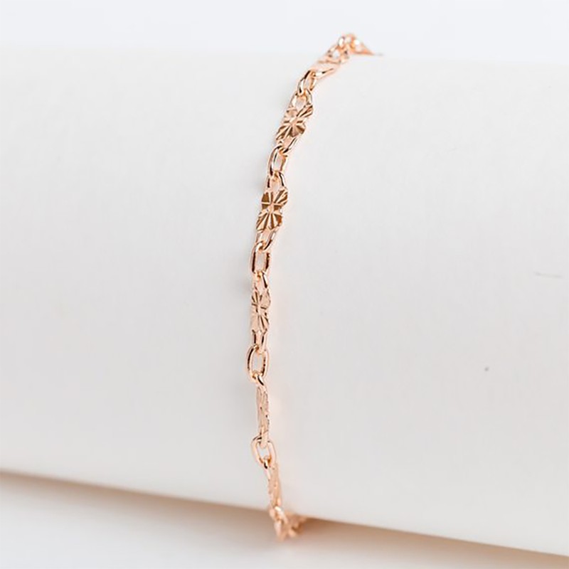 Apzeltīta rokassprādze Iegravētu saules staru spīduma posmu virkne