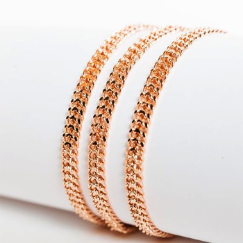 Apzeltītā ķēdīte Kubas divvirzienu dubulto posmu pinums