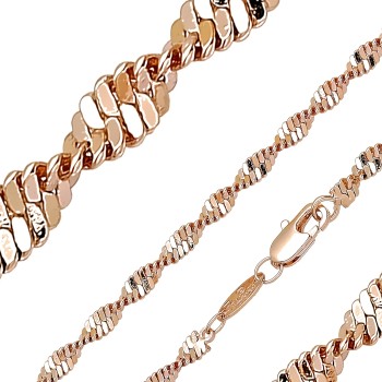 Apzeltīta rokassprādze Singapūras dubulto posmu pinums