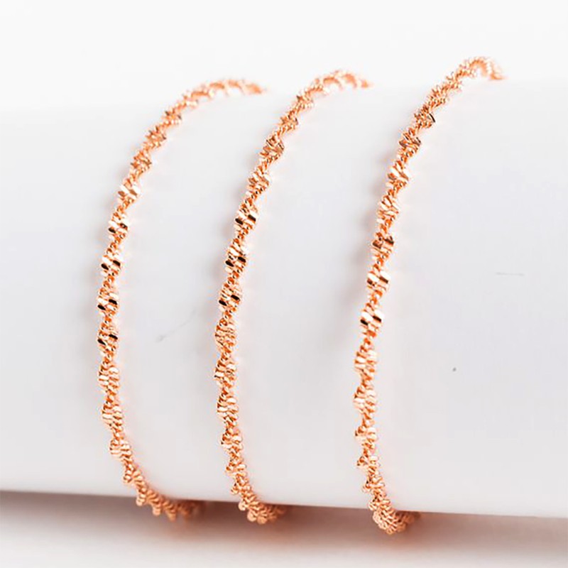 Apzeltīta rokassprādze Singapūras dubulto posmu pinums