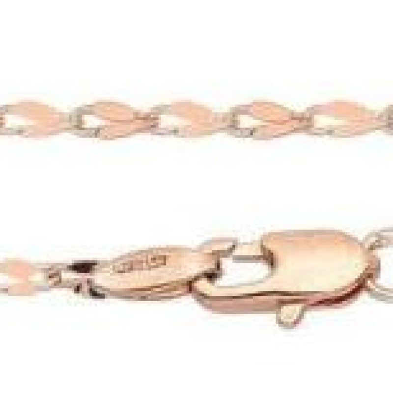 Apzeltītā ķēdīte Klasisku mežģīņu ovālu plakanu gredzenu posmu virkne