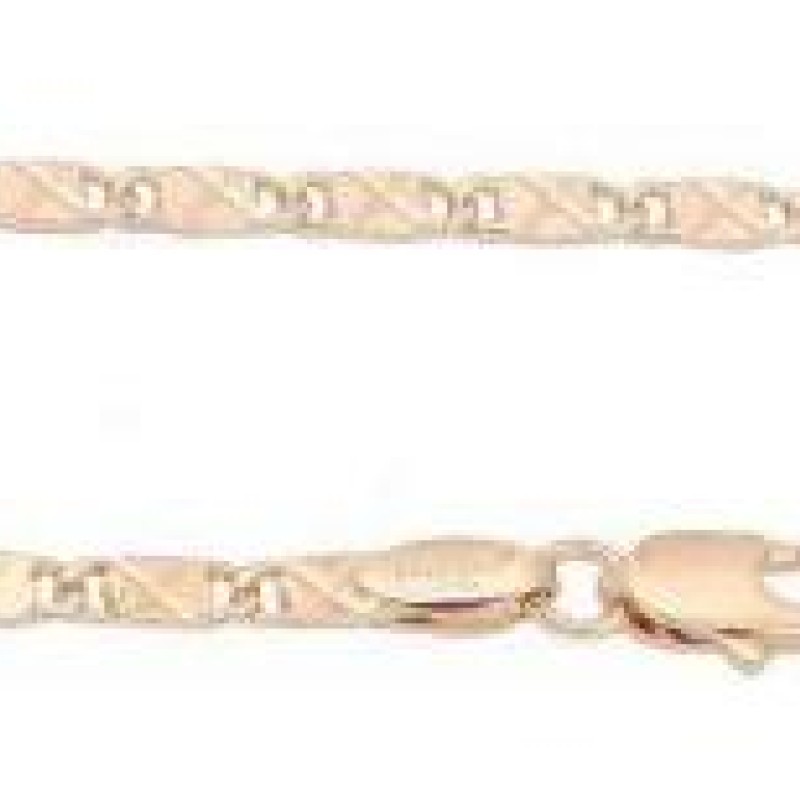 Apzeltītā ķēdīte Masīvā gliemežvāka ar krustu X gravējumu posmu virkne