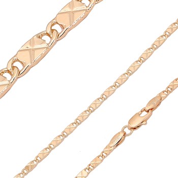 Apzeltītā ķēdīte Masīvā gliemežvāka ar krustu X gravējumu posmu virkne