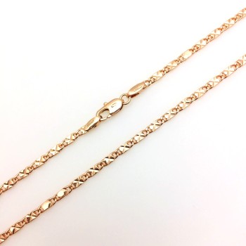 Apzeltītā ķēdīte Masīvā gliemežvāka ar krustu X gravējumu posmu virkne