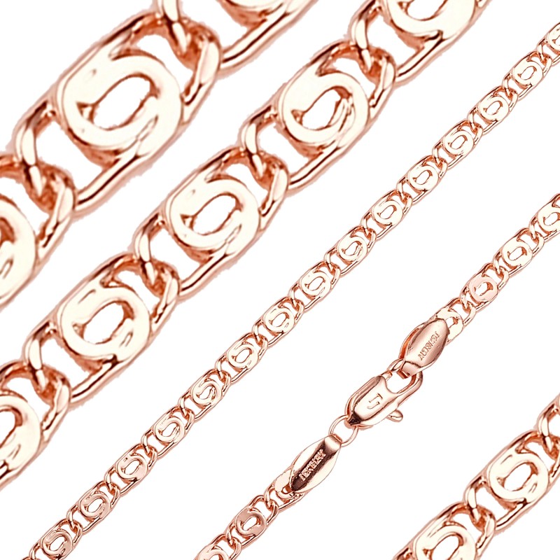 Apzeltītā ķēdīte Gliemežu atslēgas caurumiņu posmu virkne