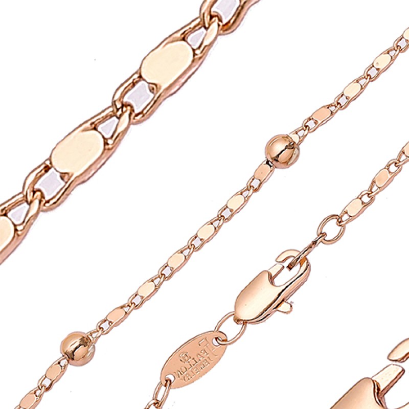 Apzeltīta rokassprādze Bumbiņu un gliemežvāka posmu virkne