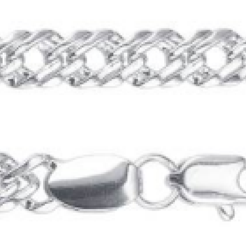 Rokassprādze ar rodija pārklājumu Klasisks Rombo austu stiepļu posmu pinums