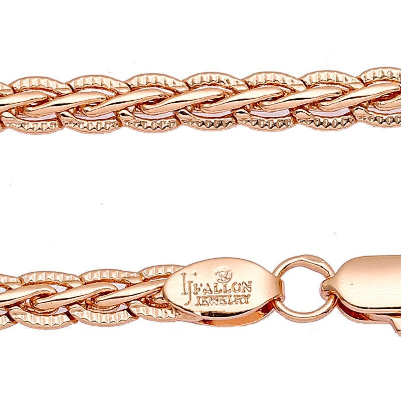 Apzeltītā ķēdīte Spiga kviešu vārpas vīto posmu ar grāvējumu pinums