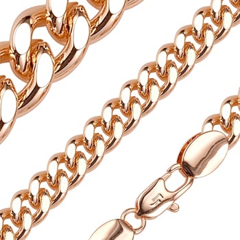 Apzeltīta rokassprādze Klasisks Maiami stila Kubas posmu pinums