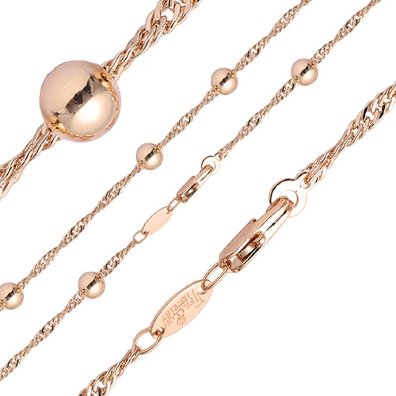 Apzeltītā ķēdīte Bumbiņu un Singapūras klasisks vienkāršo posmu pinums